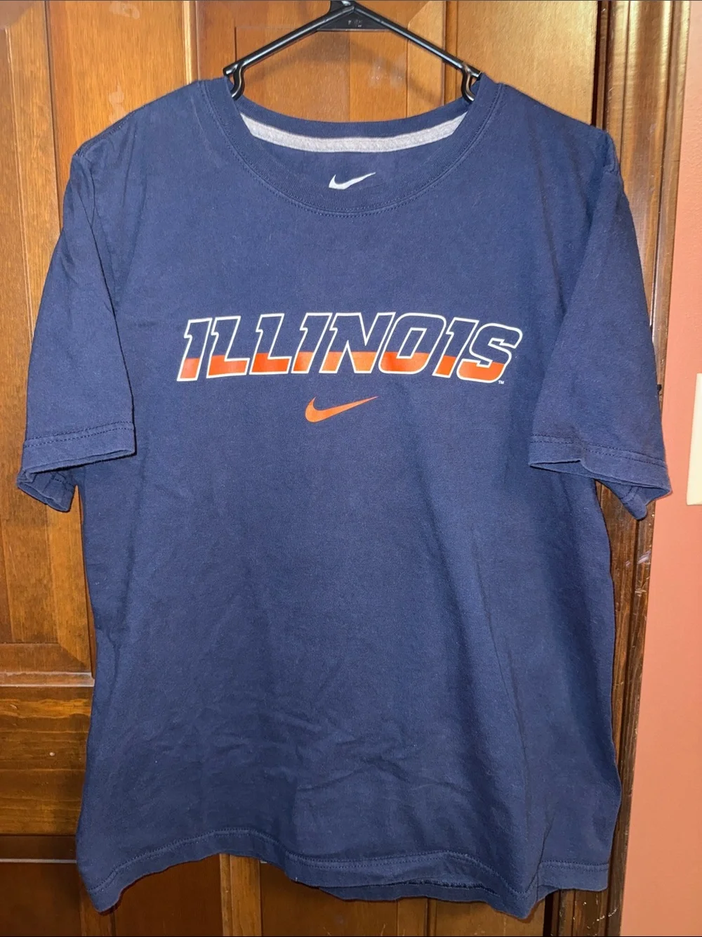 Nike Navy T-Shirt with Orange Illinois Logo